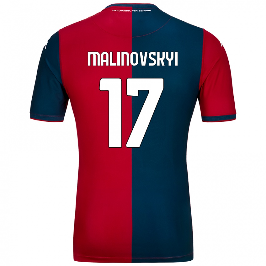 Børn Ruslan Malinovskyi #17 Rød Mørkeblå Hjemmebane Spillertrøjer 2024/25 Trøje T-Shirt