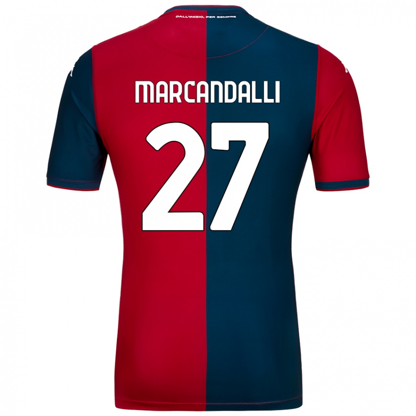 Børn Alessandro Marcandalli #27 Rød Mørkeblå Hjemmebane Spillertrøjer 2024/25 Trøje T-Shirt