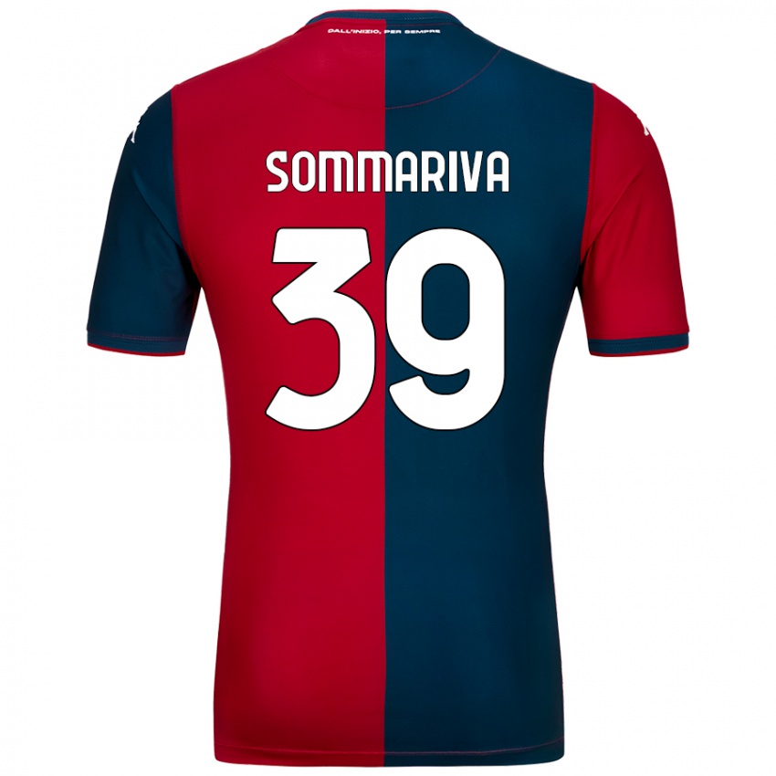 Børn Daniele Sommariva #39 Rød Mørkeblå Hjemmebane Spillertrøjer 2024/25 Trøje T-Shirt