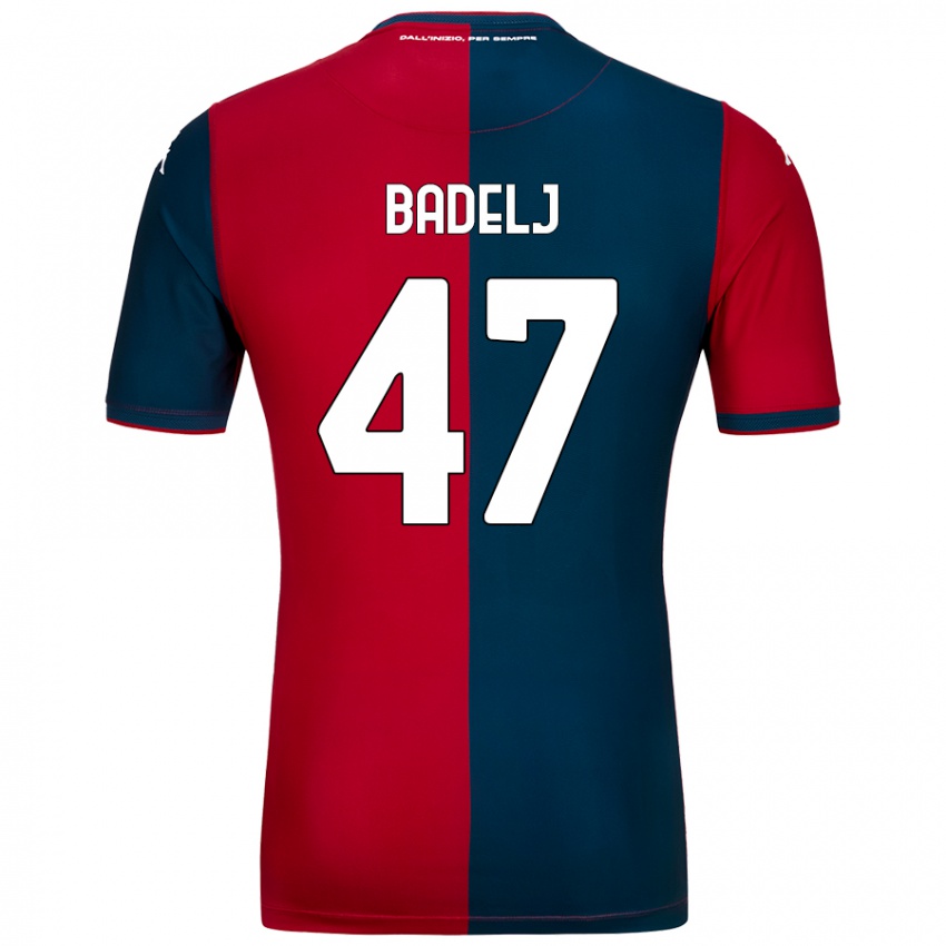 Børn Milan Badelj #47 Rød Mørkeblå Hjemmebane Spillertrøjer 2024/25 Trøje T-Shirt