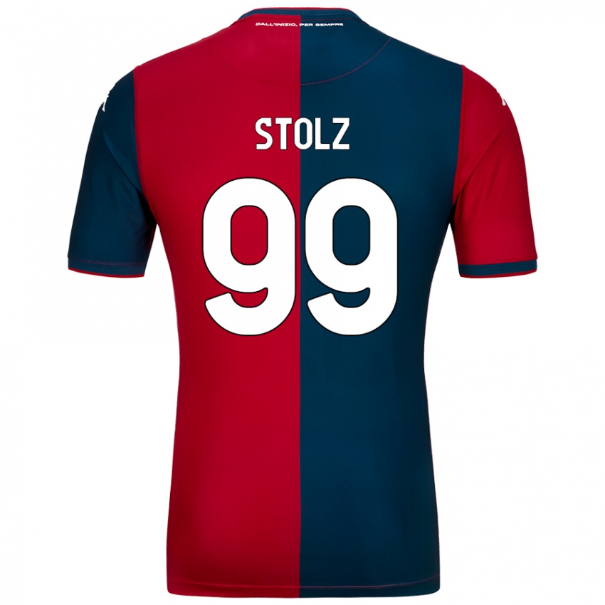 Børn Franz Stolz #99 Rød Mørkeblå Hjemmebane Spillertrøjer 2024/25 Trøje T-Shirt