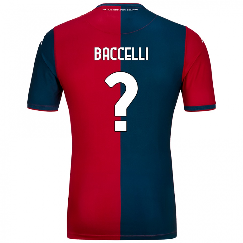 Børn Pietro Baccelli #0 Rød Mørkeblå Hjemmebane Spillertrøjer 2024/25 Trøje T-Shirt