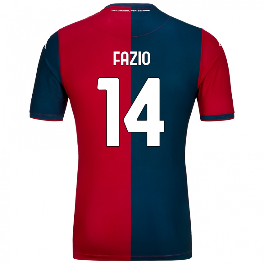 Børn Tommaso Fazio #14 Rød Mørkeblå Hjemmebane Spillertrøjer 2024/25 Trøje T-Shirt