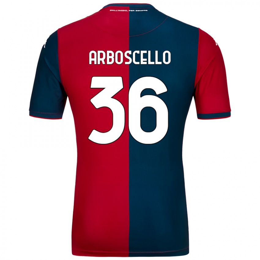 Børn Riccardo Arboscello #36 Rød Mørkeblå Hjemmebane Spillertrøjer 2024/25 Trøje T-Shirt