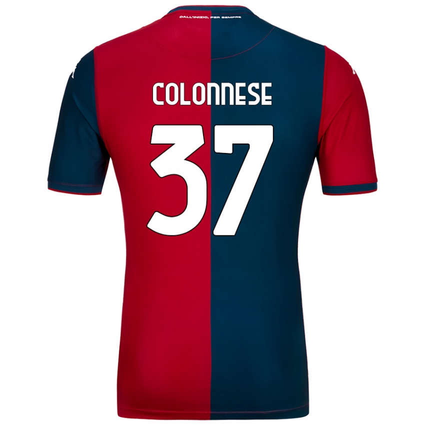 Børn Lorenzo Colonnese #37 Rød Mørkeblå Hjemmebane Spillertrøjer 2024/25 Trøje T-Shirt