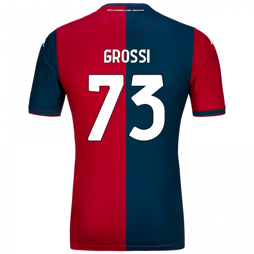 Børn Jacopo Grossi #73 Rød Mørkeblå Hjemmebane Spillertrøjer 2024/25 Trøje T-Shirt