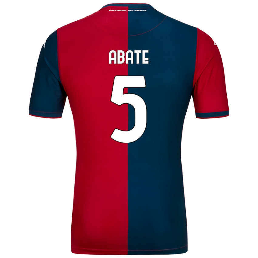 Børn Giada Abate #5 Rød Mørkeblå Hjemmebane Spillertrøjer 2024/25 Trøje T-Shirt