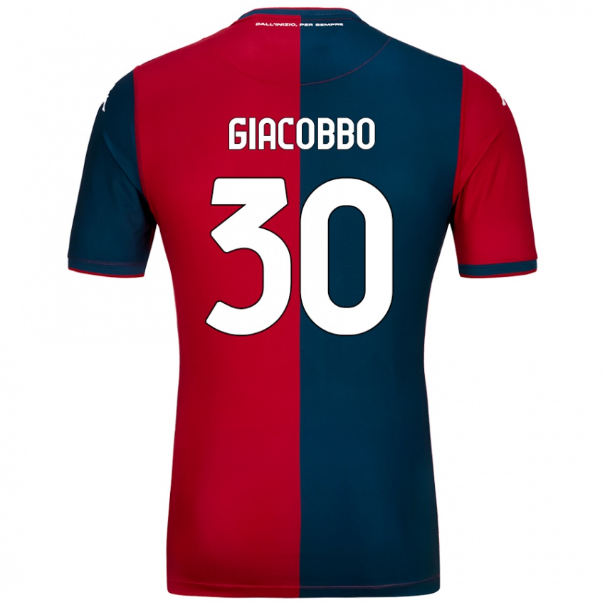 Børn Giulia Giacobbo #30 Rød Mørkeblå Hjemmebane Spillertrøjer 2024/25 Trøje T-Shirt