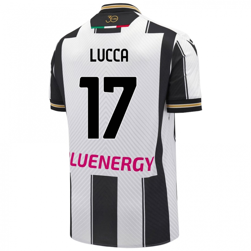 Børn Lorenzo Lucca #17 Hvid Sort Hjemmebane Spillertrøjer 2024/25 Trøje T-Shirt