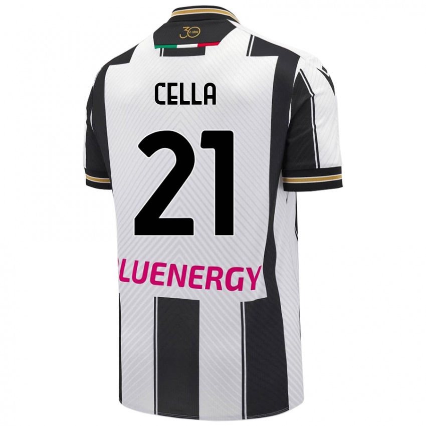 Børn Leonardo Cella #21 Hvid Sort Hjemmebane Spillertrøjer 2024/25 Trøje T-Shirt