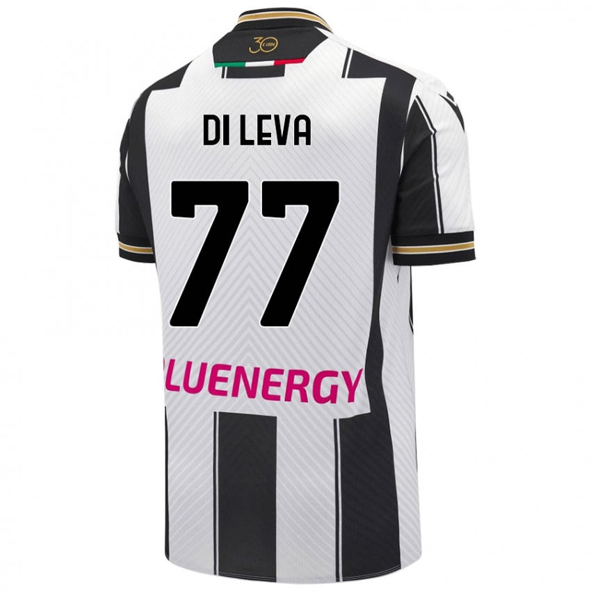 Børn Vincenzo Di Leva #77 Hvid Sort Hjemmebane Spillertrøjer 2024/25 Trøje T-Shirt