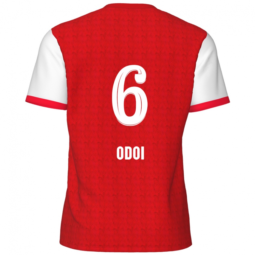 Børn Denis Odoi #6 Rød Hvid Hjemmebane Spillertrøjer 2024/25 Trøje T-Shirt