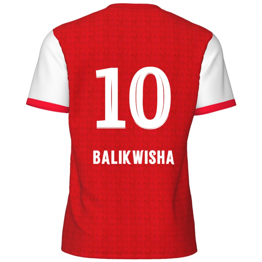 Børn Michel-Ange Balikwisha #10 Rød Hvid Hjemmebane Spillertrøjer 2024/25 Trøje T-Shirt