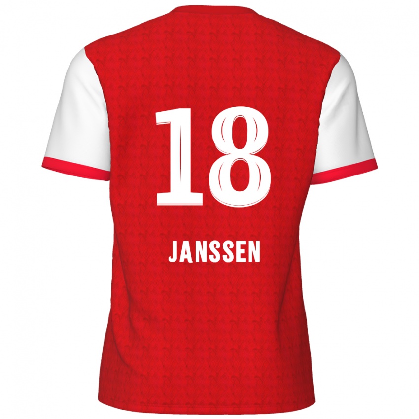 Børn Vincent Janssen #18 Rød Hvid Hjemmebane Spillertrøjer 2024/25 Trøje T-Shirt