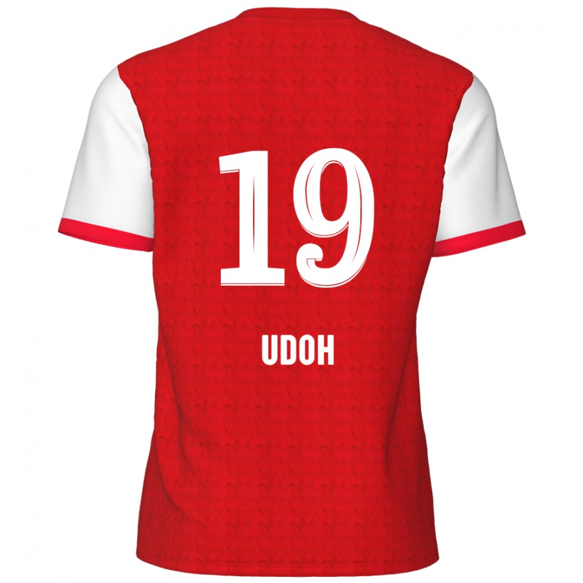 Børn Victor Udoh #19 Rød Hvid Hjemmebane Spillertrøjer 2024/25 Trøje T-Shirt