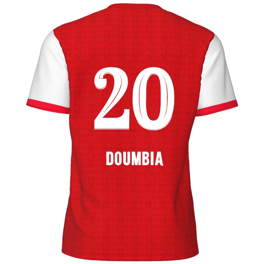 Børn Mahamadou Doumbia #20 Rød Hvid Hjemmebane Spillertrøjer 2024/25 Trøje T-Shirt