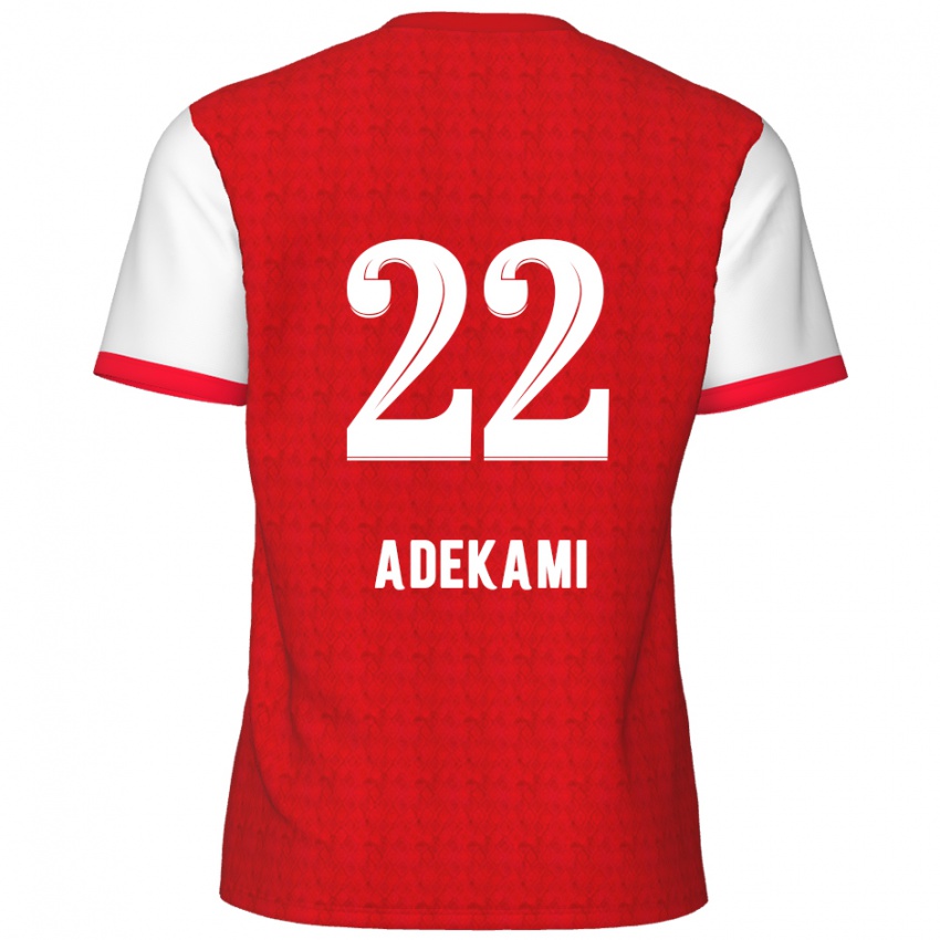 Børn Farouck Adekami #22 Rød Hvid Hjemmebane Spillertrøjer 2024/25 Trøje T-Shirt