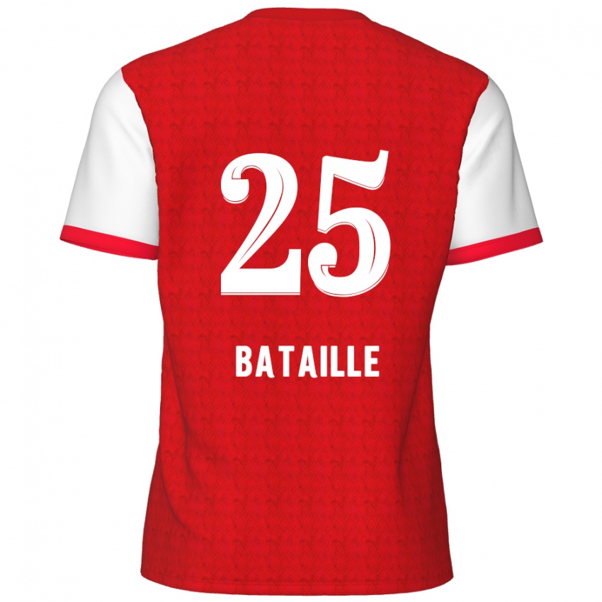 Børn Jelle Bataille #25 Rød Hvid Hjemmebane Spillertrøjer 2024/25 Trøje T-Shirt