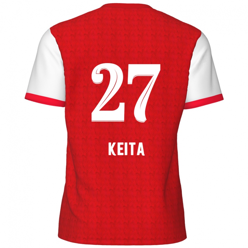 Børn Mandela Keita #27 Rød Hvid Hjemmebane Spillertrøjer 2024/25 Trøje T-Shirt