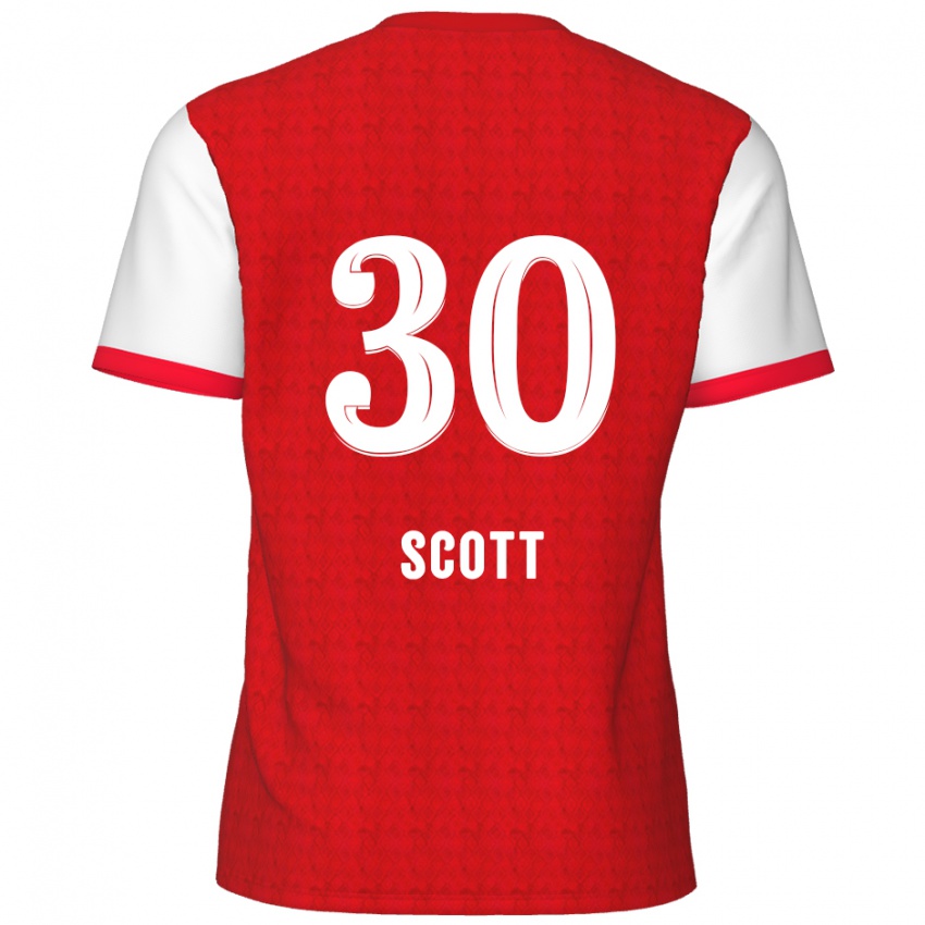 Børn Christopher Scott #30 Rød Hvid Hjemmebane Spillertrøjer 2024/25 Trøje T-Shirt