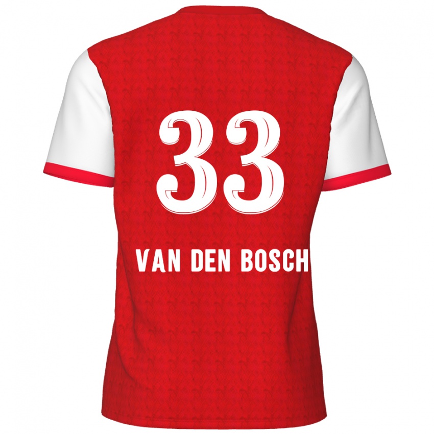 Børn Zeno Van Den Bosch #33 Rød Hvid Hjemmebane Spillertrøjer 2024/25 Trøje T-Shirt