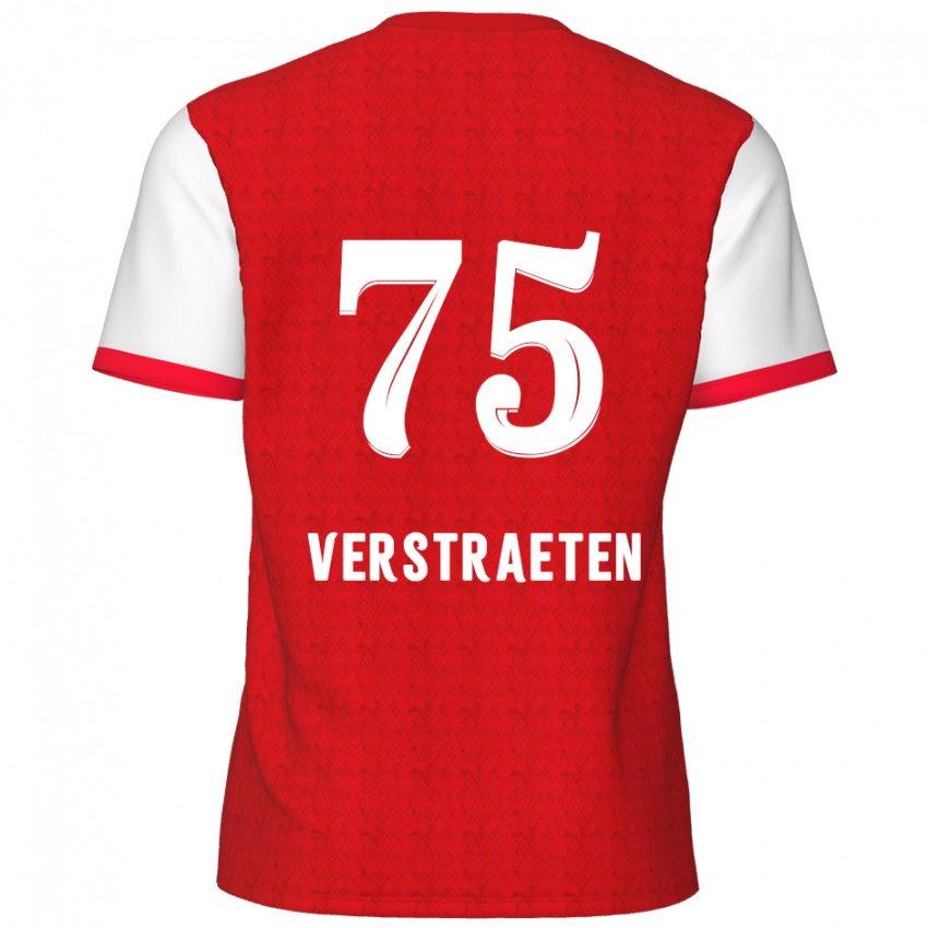 Børn Andreas Verstraeten #75 Rød Hvid Hjemmebane Spillertrøjer 2024/25 Trøje T-Shirt