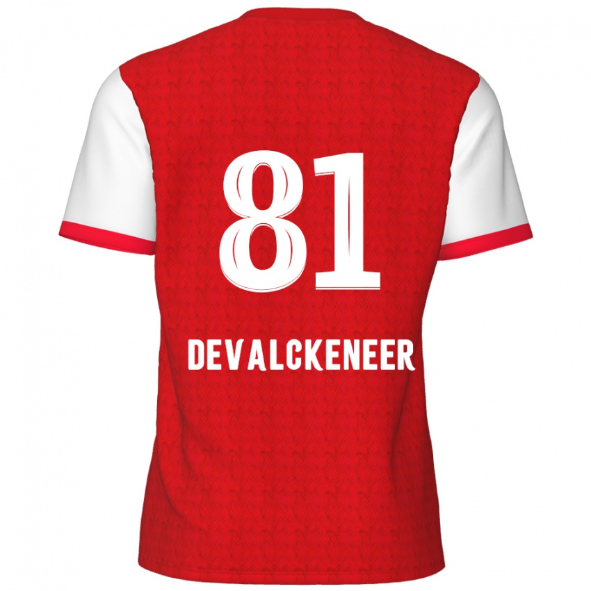 Børn Niels Devalckeneer #81 Rød Hvid Hjemmebane Spillertrøjer 2024/25 Trøje T-Shirt