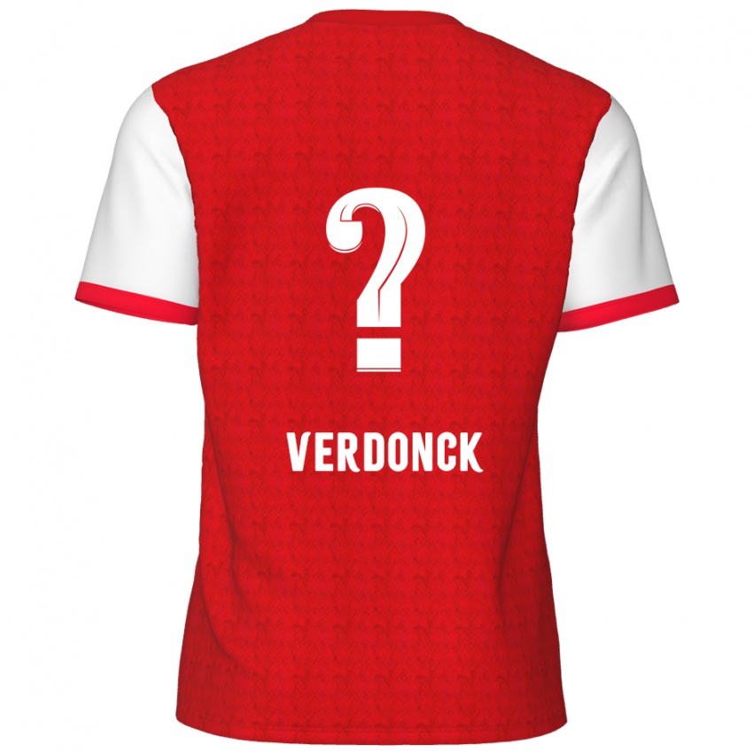 Børn Dries Verdonck #0 Rød Hvid Hjemmebane Spillertrøjer 2024/25 Trøje T-Shirt