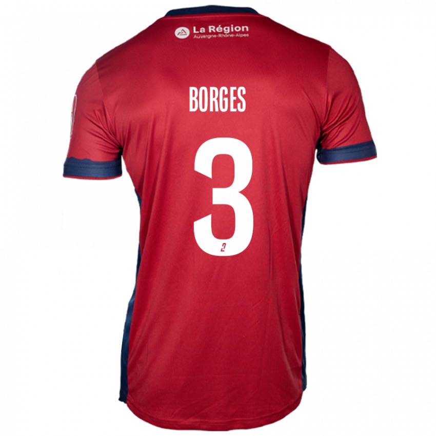 Børn Neto Borges #3 Lys Bordeaux Hjemmebane Spillertrøjer 2024/25 Trøje T-Shirt