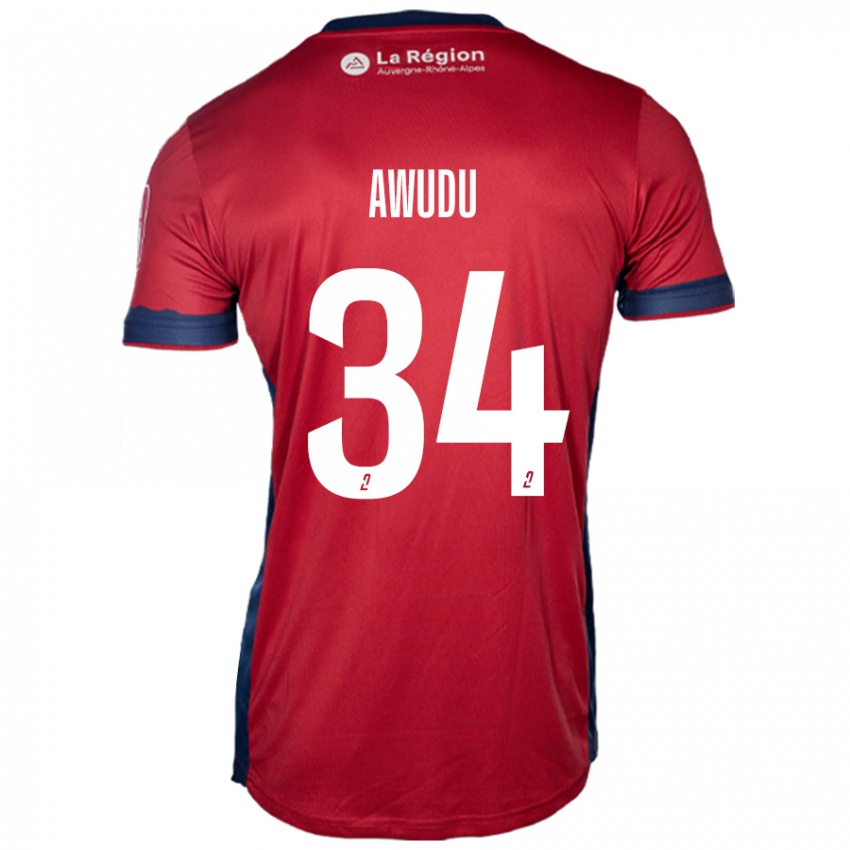 Børn Sumaila Awudu #34 Lys Bordeaux Hjemmebane Spillertrøjer 2024/25 Trøje T-Shirt