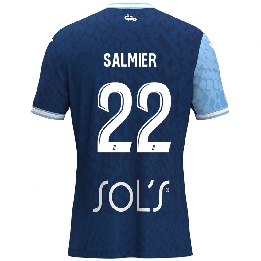 Børn Yoann Salmier #22 Himmelblå Mørkeblå Hjemmebane Spillertrøjer 2024/25 Trøje T-Shirt