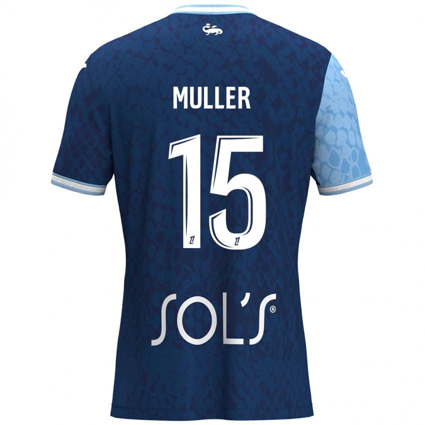 Børn Laura Muller #15 Himmelblå Mørkeblå Hjemmebane Spillertrøjer 2024/25 Trøje T-Shirt