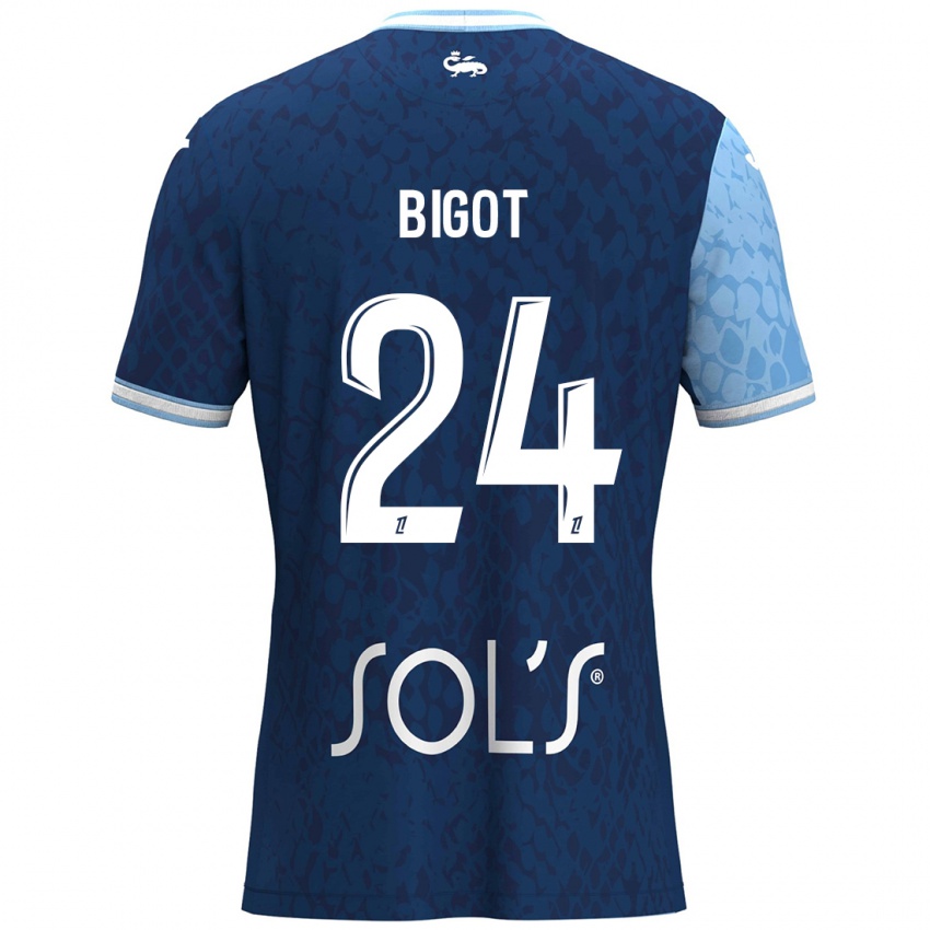 Børn Maureen Bigot #24 Himmelblå Mørkeblå Hjemmebane Spillertrøjer 2024/25 Trøje T-Shirt