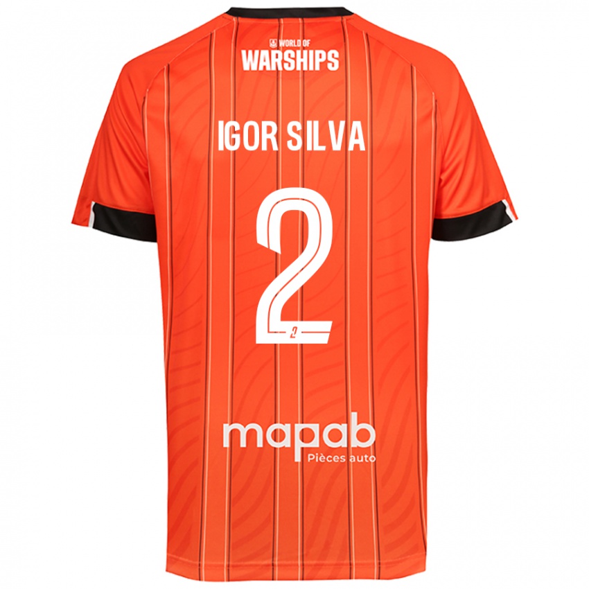 Børn Igor Silva #2 Orange Hjemmebane Spillertrøjer 2024/25 Trøje T-Shirt