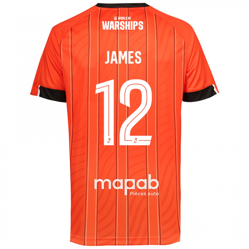 Børn Isaac James #12 Orange Hjemmebane Spillertrøjer 2024/25 Trøje T-Shirt