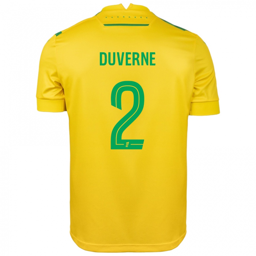 Børn Jean-Kévin Duverne #2 Gul Grøn Hjemmebane Spillertrøjer 2024/25 Trøje T-Shirt