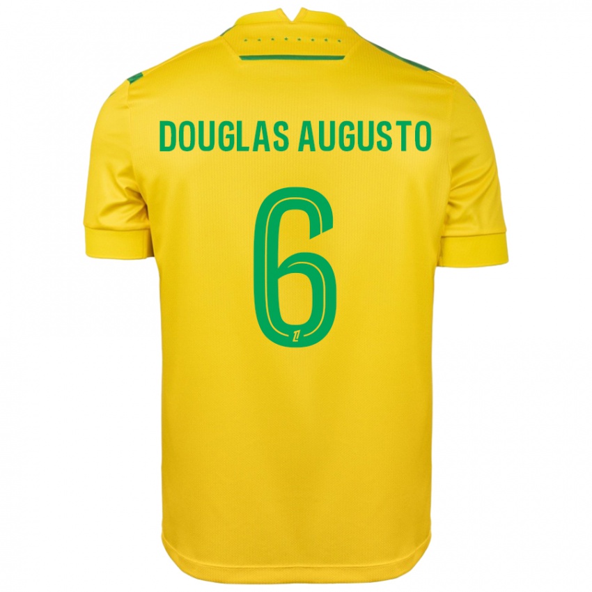 Børn Douglas Augusto #6 Gul Grøn Hjemmebane Spillertrøjer 2024/25 Trøje T-Shirt