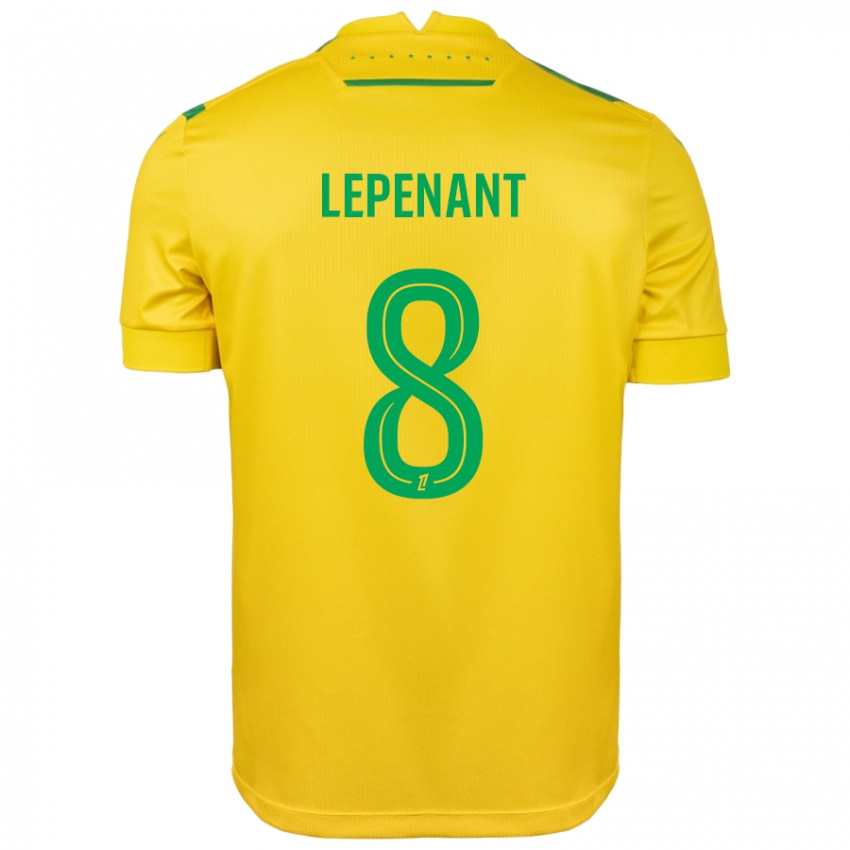 Børn Johann Lepenant #8 Gul Grøn Hjemmebane Spillertrøjer 2024/25 Trøje T-Shirt