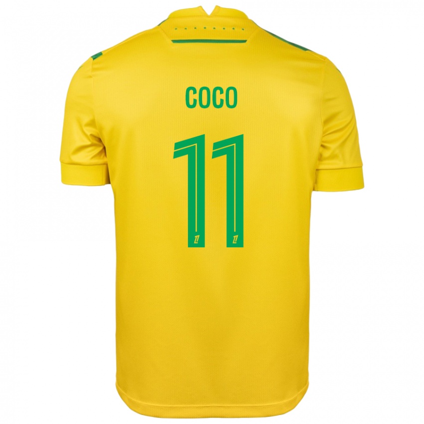 Børn Marcus Coco #11 Gul Grøn Hjemmebane Spillertrøjer 2024/25 Trøje T-Shirt