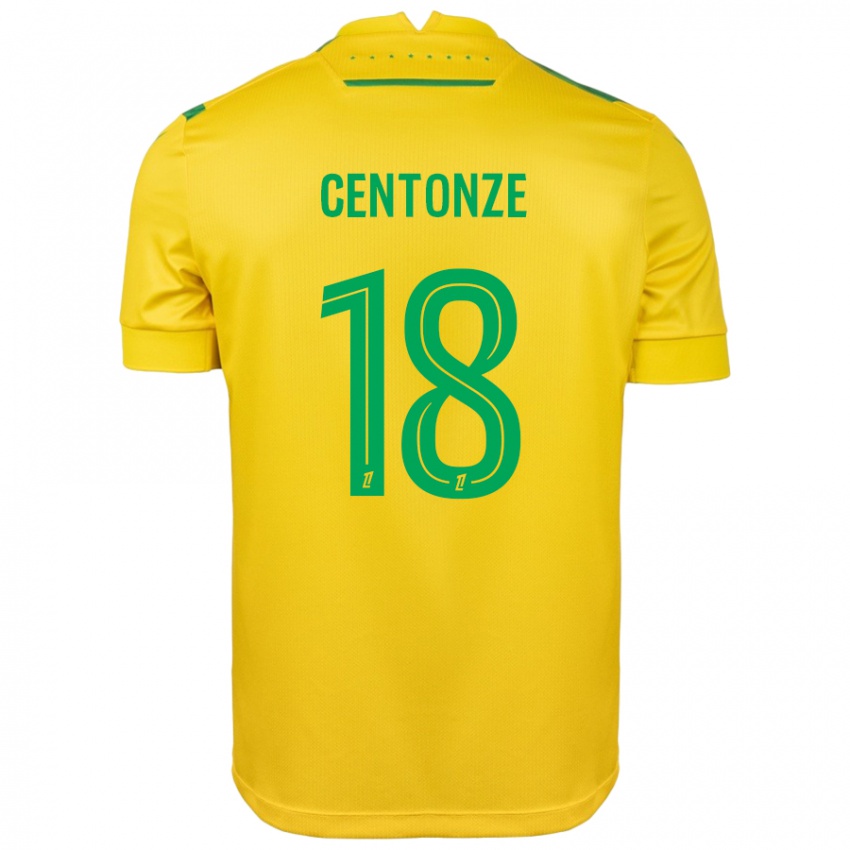 Børn Fabien Centonze #18 Gul Grøn Hjemmebane Spillertrøjer 2024/25 Trøje T-Shirt