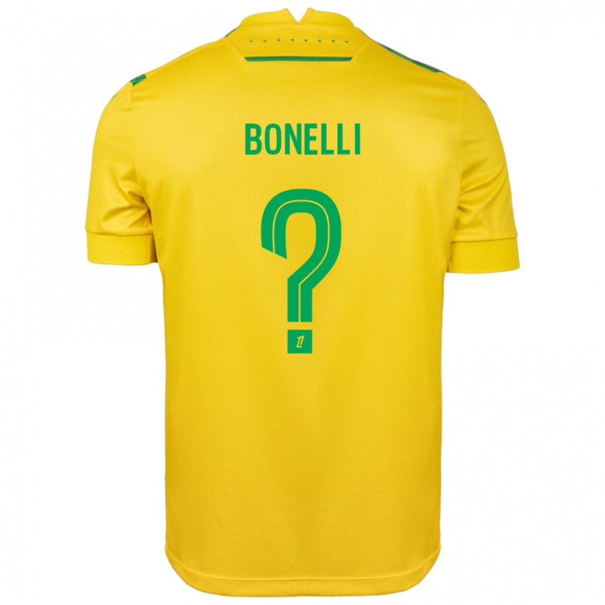 Børn Lucas Bonelli #0 Gul Grøn Hjemmebane Spillertrøjer 2024/25 Trøje T-Shirt