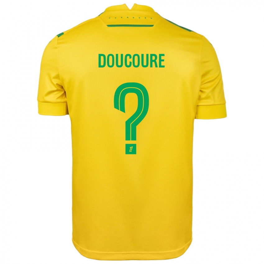 Børn Sekou Doucoure #0 Gul Grøn Hjemmebane Spillertrøjer 2024/25 Trøje T-Shirt