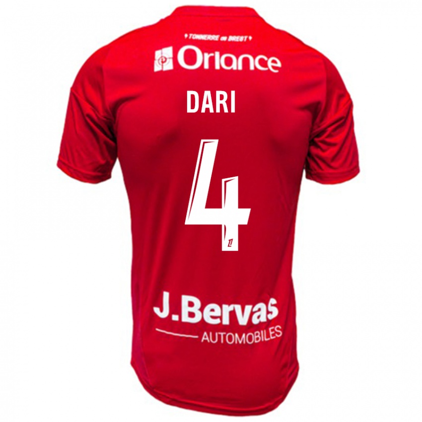 Børn Achraf Dari #4 Rød Hvid Hjemmebane Spillertrøjer 2024/25 Trøje T-Shirt