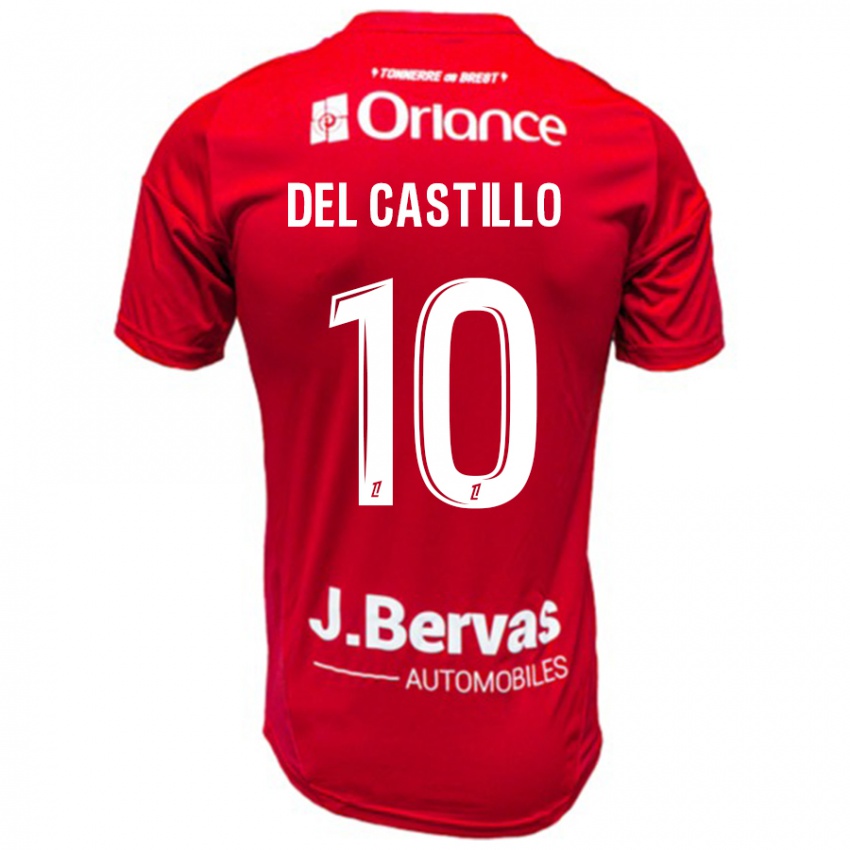 Børn Romain Del Castillo #10 Rød Hvid Hjemmebane Spillertrøjer 2024/25 Trøje T-Shirt