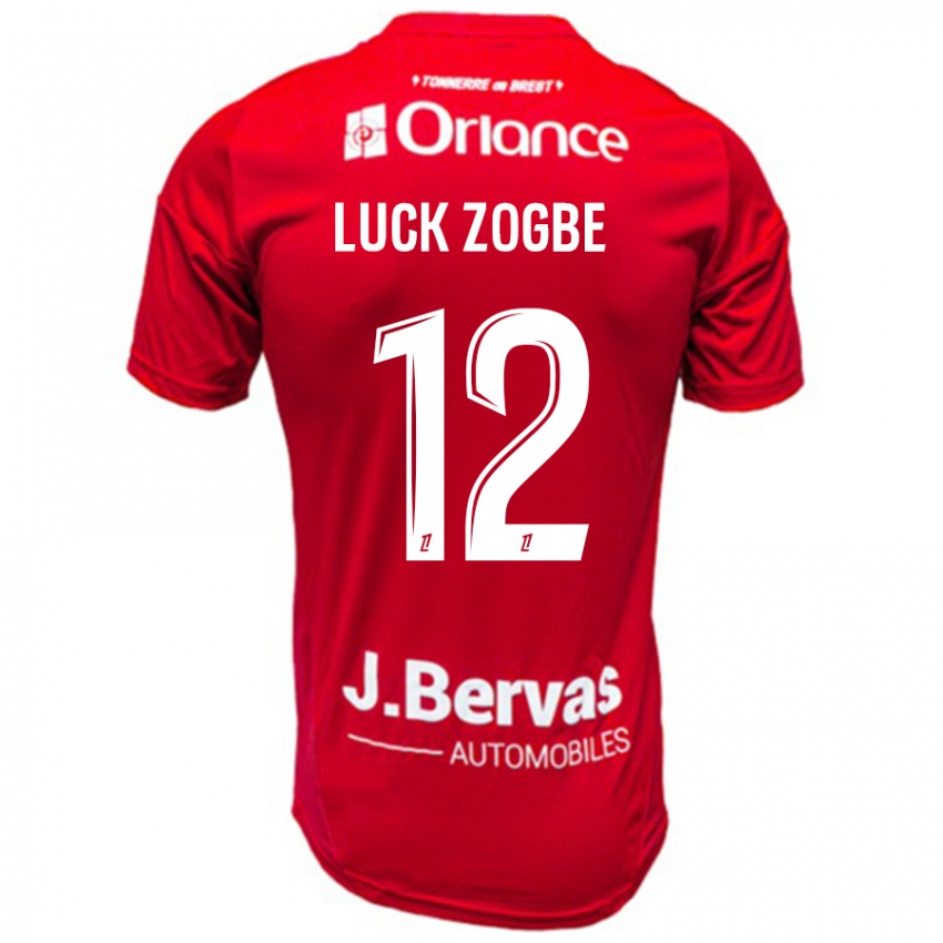 Børn Luck Zogbé #12 Rød Hvid Hjemmebane Spillertrøjer 2024/25 Trøje T-Shirt