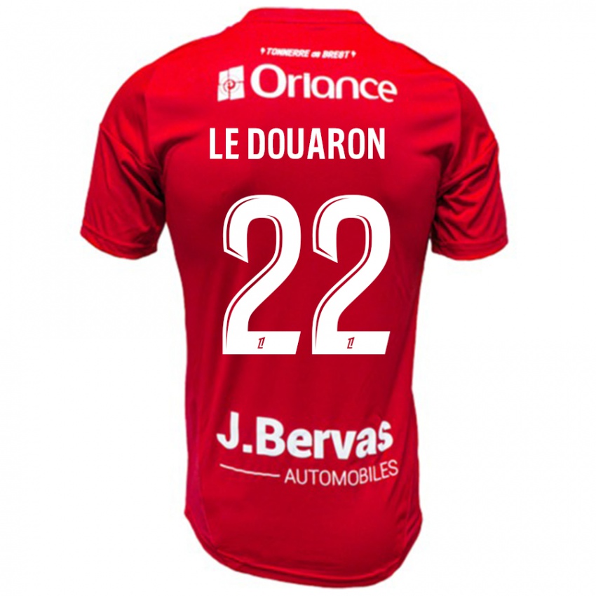 Børn Jérémy Le Douaron #22 Rød Hvid Hjemmebane Spillertrøjer 2024/25 Trøje T-Shirt