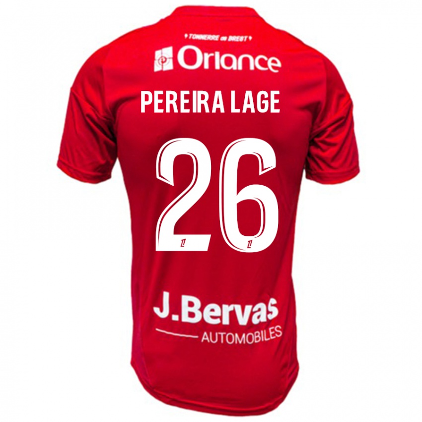 Børn Mathias Pereira Lage #26 Rød Hvid Hjemmebane Spillertrøjer 2024/25 Trøje T-Shirt