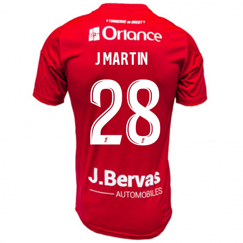 Børn Jonas Martin #28 Rød Hvid Hjemmebane Spillertrøjer 2024/25 Trøje T-Shirt