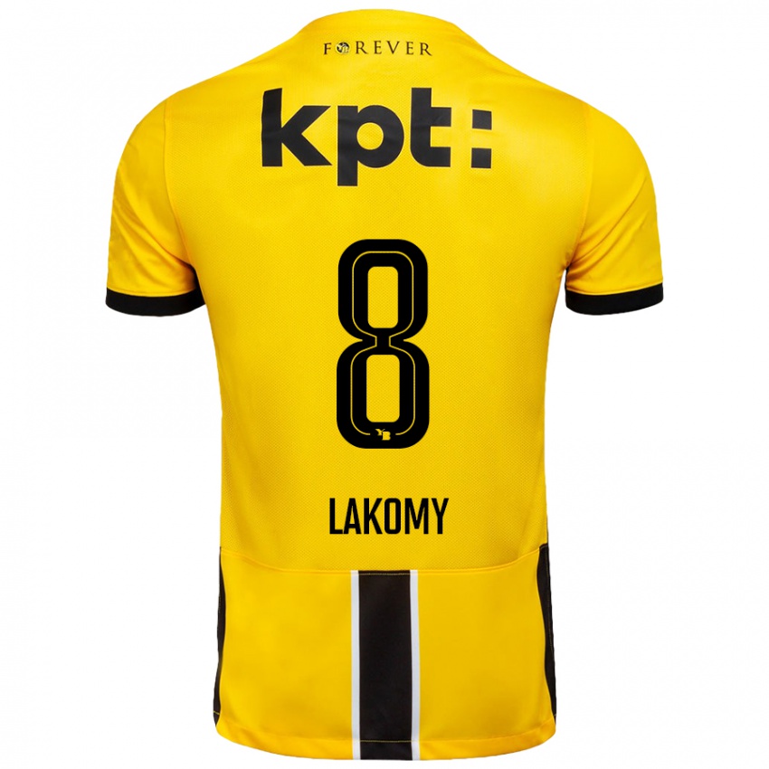 Børn Lukasz Lakomy #8 Gul Sort Hjemmebane Spillertrøjer 2024/25 Trøje T-Shirt