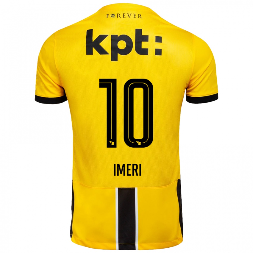 Børn Kastriot Imeri #10 Gul Sort Hjemmebane Spillertrøjer 2024/25 Trøje T-Shirt